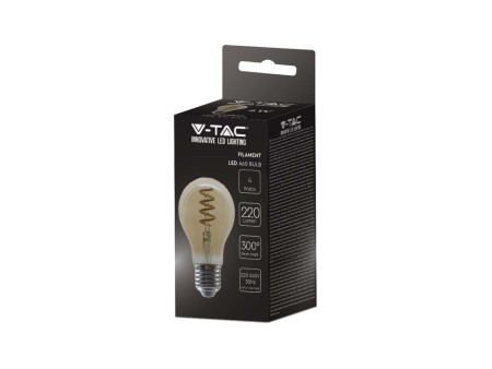 SKU 217335 VT-2154-N V-TAC Lampadina LED E27 4W 100LM/W A60 Filamento a Spirale Ambrato 1800K