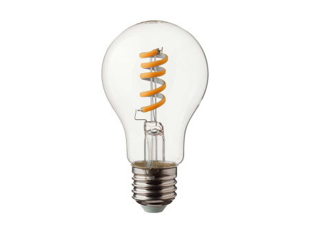 SKU 217336 VT-2164-N V-TAC Lampadina LED E27 4W 100LM/W A60 Filamento a Spirale 3000K