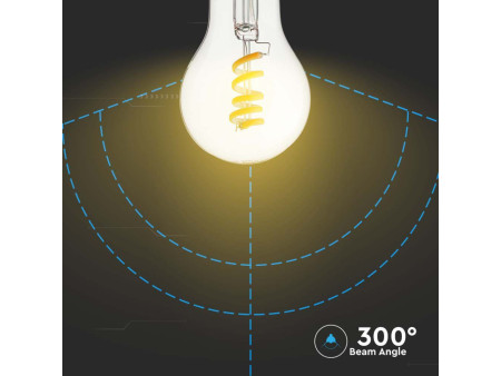 SKU 217336 VT-2164-N V-TAC Lampadina LED E27 4W 100LM/W A60 Filamento a Spirale 3000K