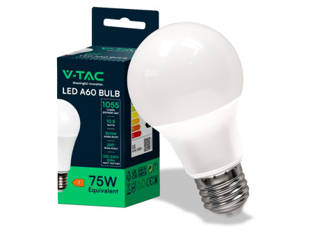SKU 217351 VT-2112-N V-TAC Lampadina LED E27 10.5W 100LM/W A60 6500K