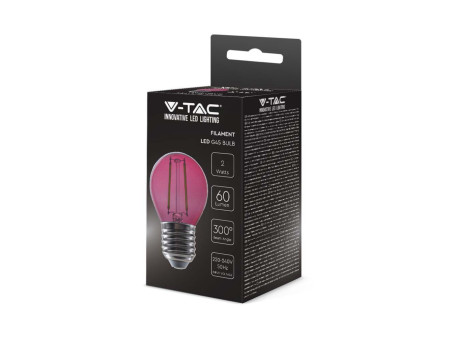 SKU 217410 VT-2132 V-TAC Lampadina LED E27 2W G45 Filamento Colore Rosa