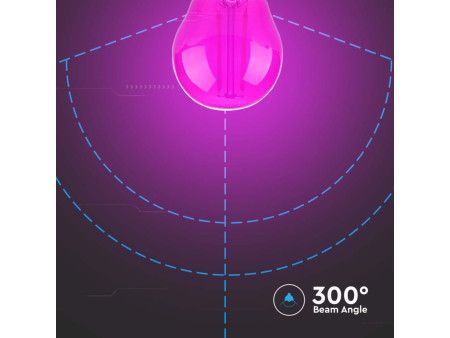 SKU 217410 VT-2132 V-TAC Lampadina LED E27 2W G45 Filamento Colore Rosa