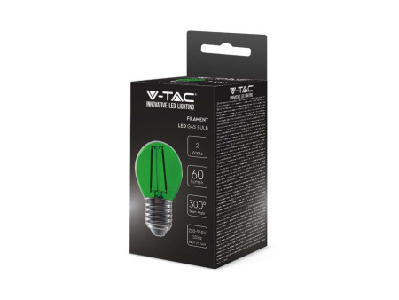 SKU 217411 VT-2132 V-TAC Lampadina LED E27 2W G45 Filamento Colore Verde
