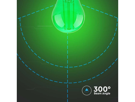 SKU 217411 VT-2132 V-TAC Lampadina LED E27 2W G45 Filamento Colore Verde
