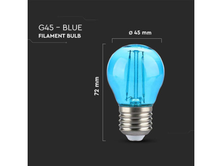 SKU 217412 VT-2132 V-TAC Lampadina LED E27 2W G45 Filamento Colore Blu
