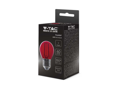 SKU 217413 VT-2132 V-TAC Lampadina LED E27 2W G45 Filamento Colore Rosso
