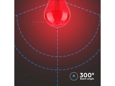 SKU 217413 VT-2132 V-TAC Lampadina LED E27 2W G45 Filamento Colore Rosso