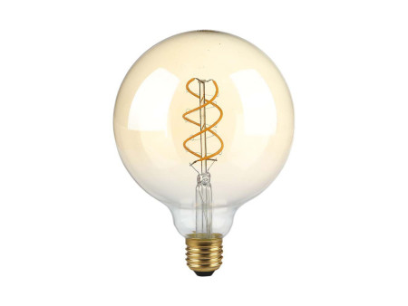 SKU 217415 VT-2085 V-TAC Lampadina LED E27 5W G125 Filamento Ambrato 1800K Dimmerabile