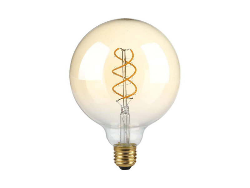 SKU 217415 VT-2085 V-TAC Lampadina LED E27 5W G125 Filamento Ambrato 1800K Dimmerabile