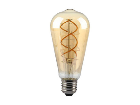 SKU 217416 VT-2065 V-TAC Lampadina LED E27 5W ST64 Filamento Ambrato 1800K Dimmerabile