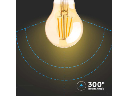 SKU 217457 VT-2123 V-TAC Lampadina LED E27 12W 110LM/W A70 Filamento Ambrato 2200K