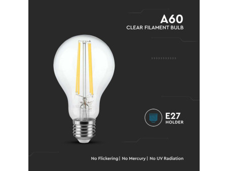 SKU 217460 VT-2133 V-TAC Lampadina LED E27 12W 125LM/W A60 Filamento 6500K