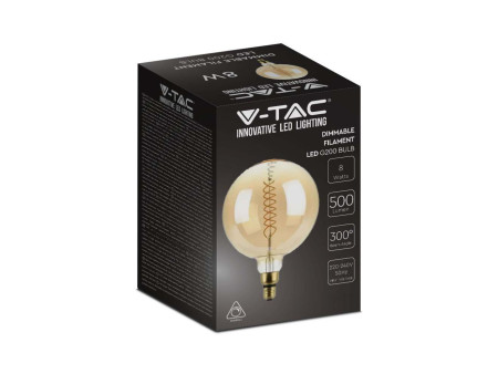 SKU 217462 VT-2158D-N V-TAC Lampadina LED E27 8W G200 Filamento 1800K Dimmerabile