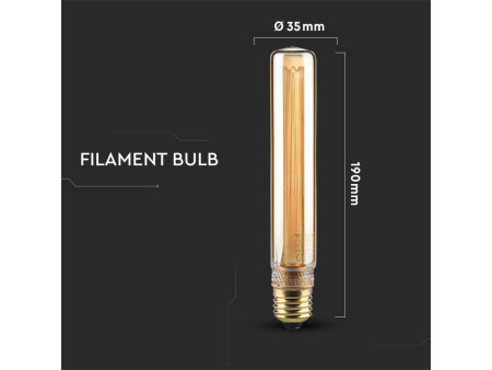 SKU 217473 VT-2162 V-TAC Lampadina LED E27 2W T30 Candela Filamento Ambrato Art 1800K