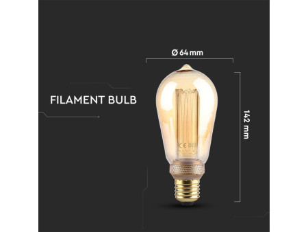 SKU 217474 VT-2185  Confronta V-TAC Lampadina LED E27 4W ST64 Filamento Ambrato Art 1800K