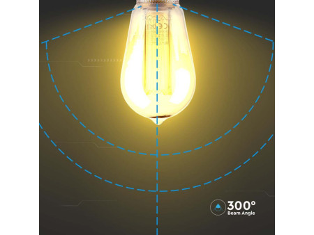 SKU 217474 VT-2185  Confronta V-TAC Lampadina LED E27 4W ST64 Filamento Ambrato Art 1800K