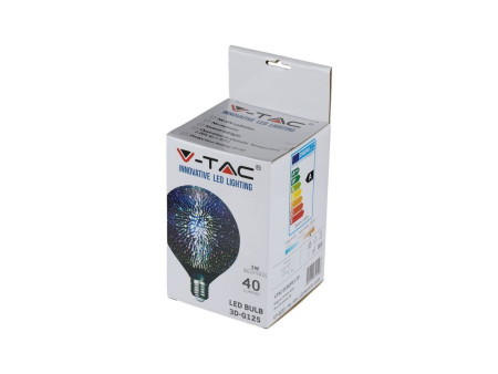 SKU 2706 VT-2223 V-TAC Lampadina LED E27 5W G125 Filamento 3D 3000K