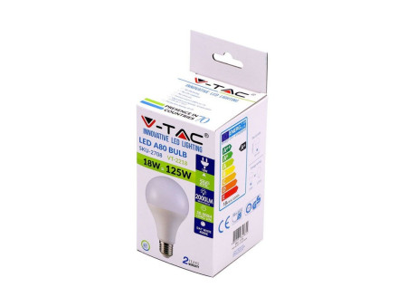 SKU 2708 VT-2218 V-TAC Lampadina LED E27 18W A80 4000K