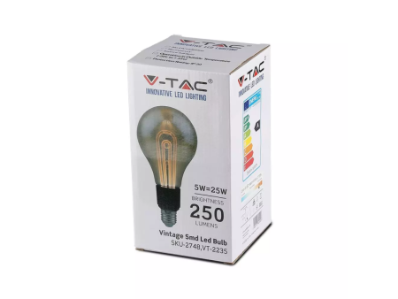 SKU 2748 VT-2235 V-TAC Lampadina LED SMD E27 5W G100 Vintage a Filamento 2200k