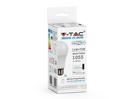SKU 2751 VT-5119 V-TAC Lampadina LED E27 10W A60 Compatibile Google Home e Alexa con App V-Tac Smart RGB e 3 in 1 Dimmerabile