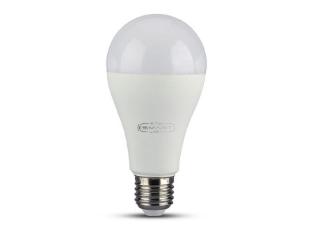 SKU 2753 VT-5117 V-TAC Lampadina LED E27 15W A60 Compatibile Google Home e Alexa con App V-Tac Smart RGB 3 in 1 Dimmerabile