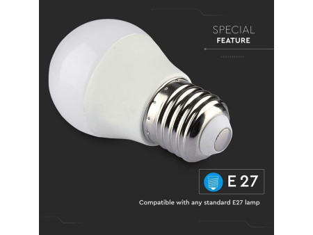SKU 2755 VT-5124 V-TAC Lampadina LED Smart E27 5W G45 Google e Alexa RGB+CCT Dimmerabile