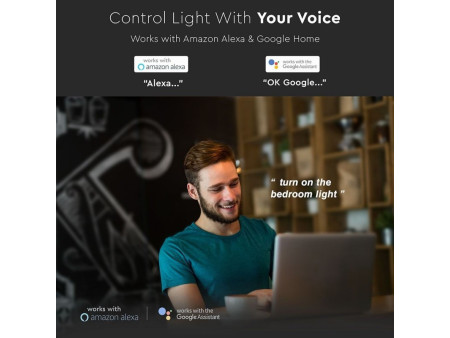 SKU 2755 VT-5124 V-TAC Lampadina LED Smart E27 5W G45 Google e Alexa RGB+CCT Dimmerabile