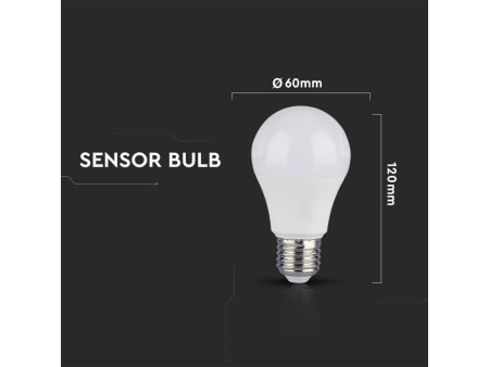 SKU 2765 VT-2211 V-TAC Lampadina LED E27 11W A60 con Sensore di Movimento e Crepuscolare 6400K