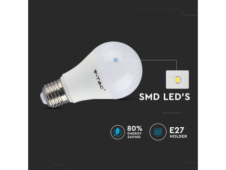 SKU 2768 VT-2229 V-TAC Lampadina LED E27 9W A60 con Telecomando RGB + 6400K
