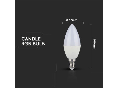 SKU 2770 VT-2214 V-TAC Lampadina LED E14 3,5W a Candela con Telecomando RGB + 4000K