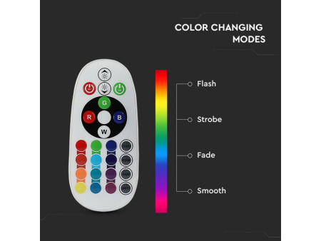 SKU 2774 VT-2224 V-TAC Lampadina LED E27 3,5W G45 con Telecomando RGB + 6400K