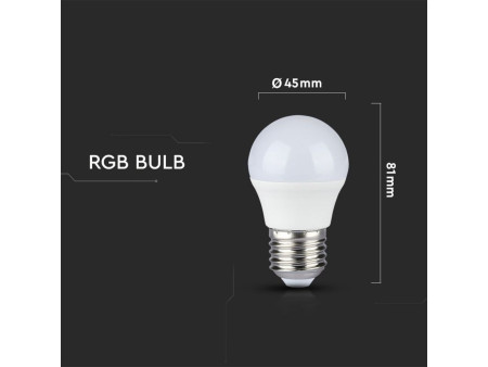 SKU 2772 VT-2224 V-TAC Lampadina LED E27 3,5W G45 con Telecomando RGB + 3000K