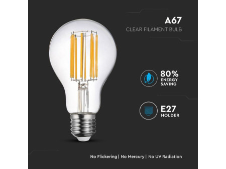 SKU 2802 VT-2328 V-TAC Lampadina LED E27 18W 135LM/W A67 Filamento 2700K