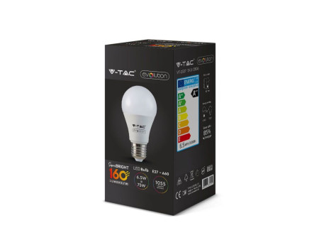 SKU 2807 VT-2307 V-TAC Lampadina LED E27 6,5W 160LM/W A60 4000K