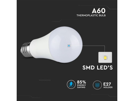 SKU 2810 VT-2310 V-TAC Lampadina LED E27 9,5W 160LM/W A60 4000K
