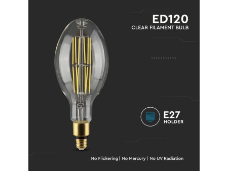 SKU 2817 VT-2324 V-TAC Lampadina LED E27 24W 160LM/W ED120 Filamento Trasparente 6400K