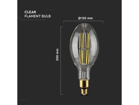 SKU 2816 VT-2324  Confronta V-TAC Lampadina LED E27 24W 160LM/W ED120 Filamento Trasparente 4000K