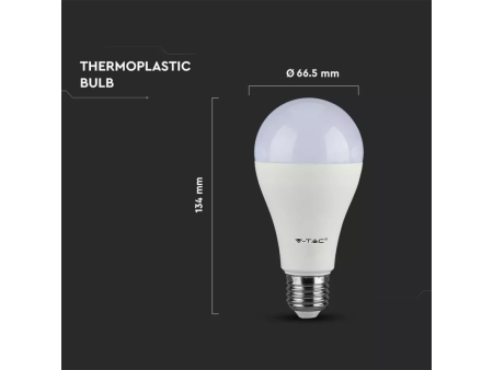 SKU 2820 VT-2015 V-TAC Lampadina LED E27 15W A65 4000K (Box 3 pezzi)