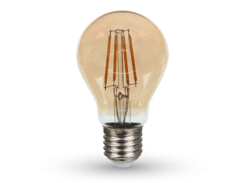 SKU 282 VT-214 V-TAC PRO Lampadina LED Chip Samsung E27 4W A60 Filamento Ambrato 2200K