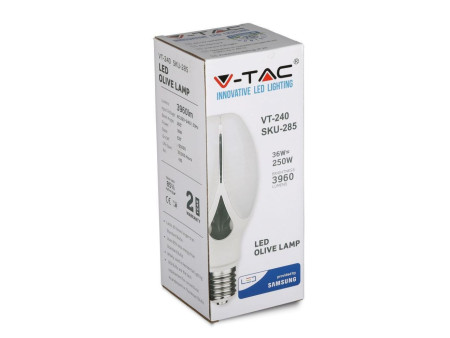 SKU 283 VT-240 V-TAC PRO Lampadina LED Chip Samsung E27 36W 110LM/W Oliva 3000K