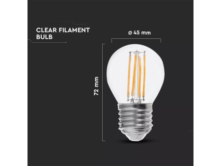 SKU 2842 VT-2366 V-TAC Lampadina LED E27 6W 100LM/W G45 Filamento 2700K