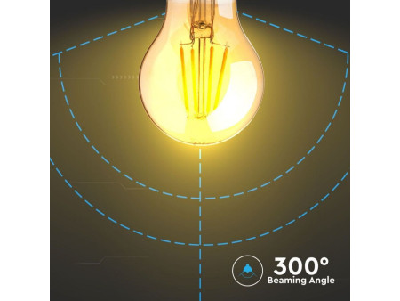 SKU 286 VT-266 V-TAC PRO Lampadina LED Chip Samsung E27 6W A60 Filamento Ambrato 2200K
