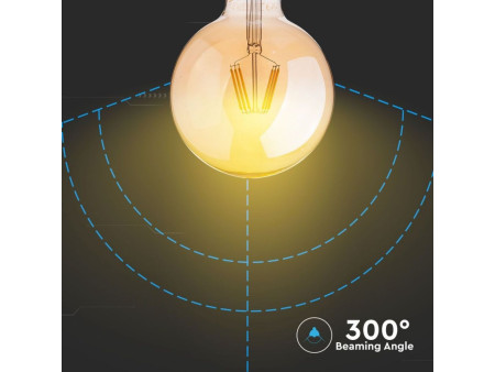 SKU 291 VT-297 V-TAC PRO Lampadina LED Chip Samsung E27 6W G125 Filamento Ambrato 2200K