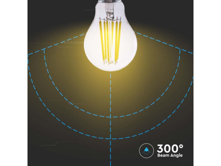 SKU 2991 VT-2334 V-TAC Lampadina LED E27 4W A60 Filamento Colore Trasparente 4000K