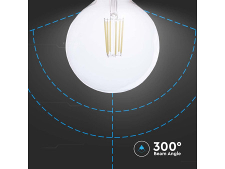 SKU 2992 VT-2344 V-TAC Lampadina LED E27 4W G125 Filamento Colore Trasparente 3000K