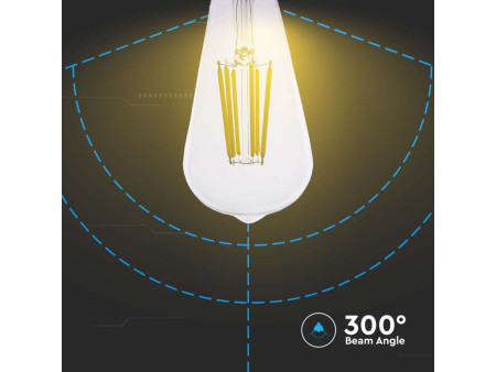 SKU 2996 VT-2364 V-TAC Lampadina LED E27 4W ST64 Filamento Colore Trasparente 3000K