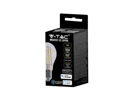 SKU 3001 VT-5137 V-TAC Lampadina LED E27 7W A60 Filamento Compatibile Google Home e Alexa con App V-Tac Smart 3 in 1 Dimmerabile