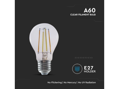 SKU 3001 VT-5137 V-TAC Lampadina LED E27 7W A60 Filamento Compatibile Google Home e Alexa con App V-Tac Smart 3 in 1 Dimmerabile