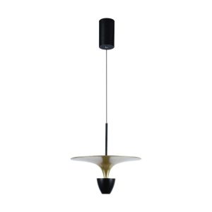 Lampadario LED  9W LUCE  3000K CALDA dal Design Moderno 30*320*100Cm Colore Verniciato Oro e Nero