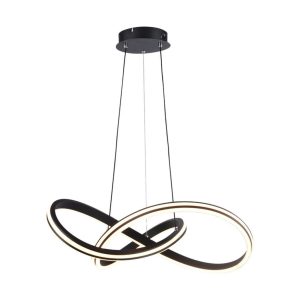 Lampadario LED  40W 3IN1  a Sospensione dal Design Moderno in Metallo Colore Nero H1220x600mm CCT 3in1